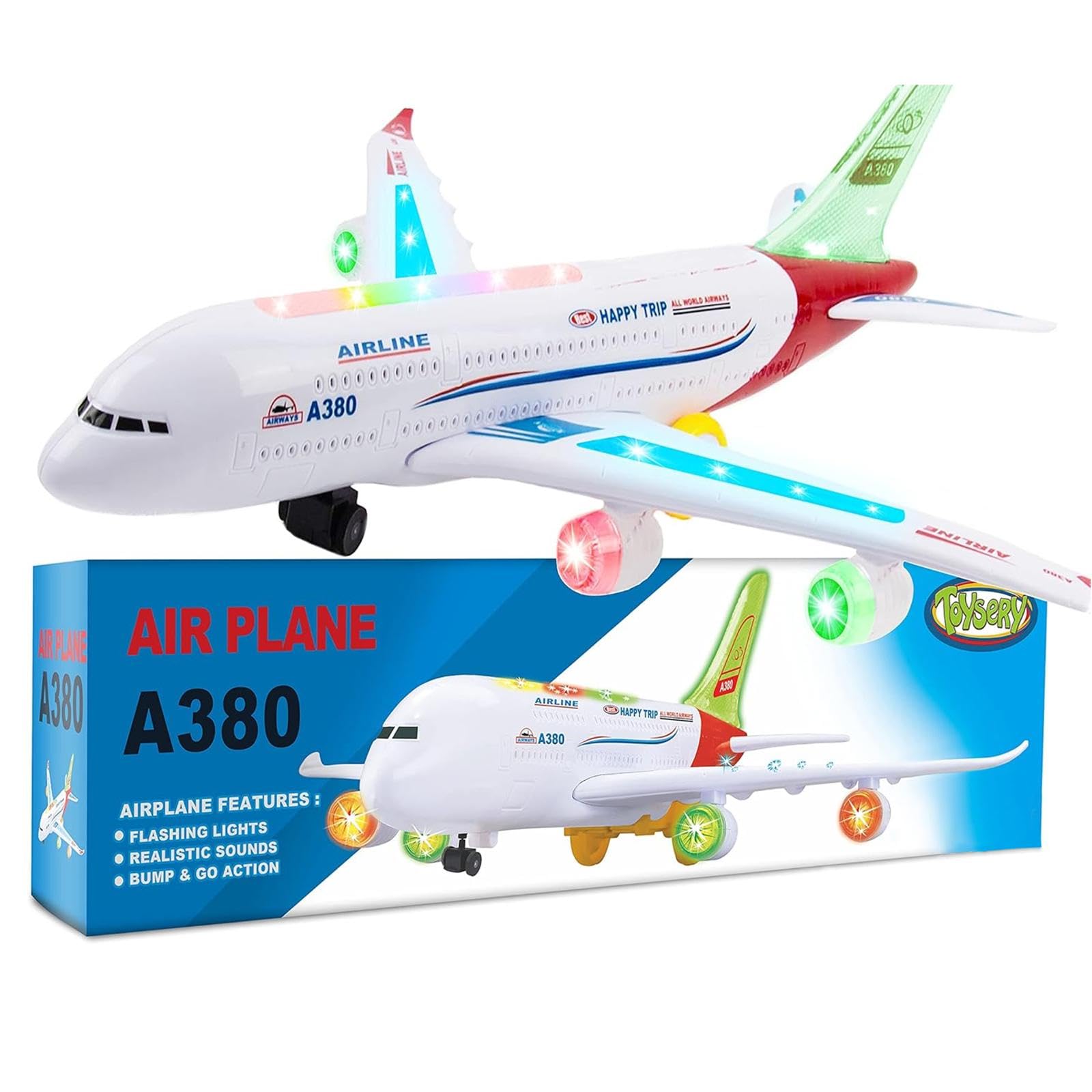 Amazon.com: Toysery Airbus A380 Toy Airplane for Kids, Large Bump